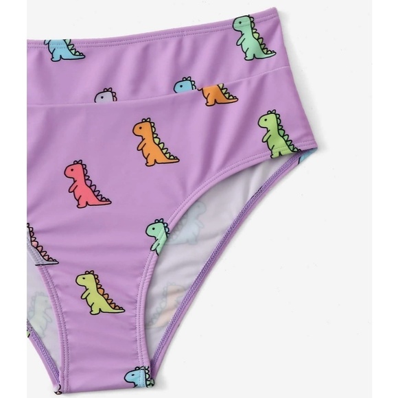 NEW ROMWE Cartoon Dino Print High Waist Bikini - S & M - Picture 6 of 13